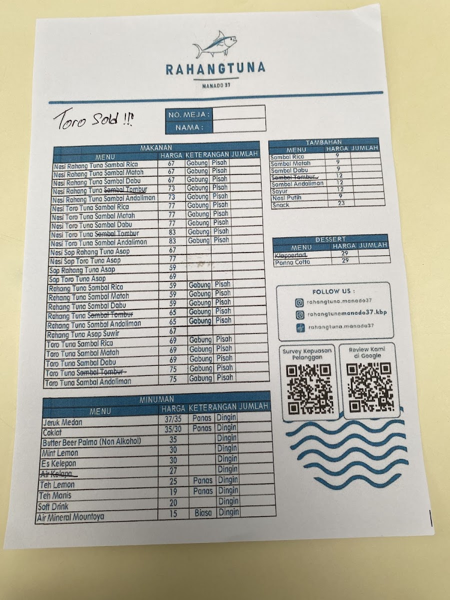 Rahang Tuna Manado 37 Menu - Image 1